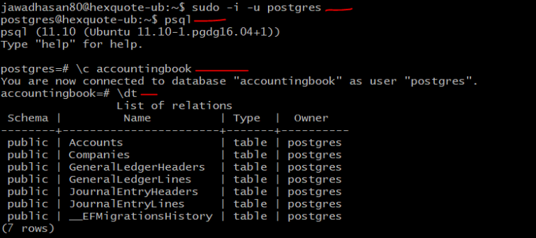 use psql in command line with postgres app